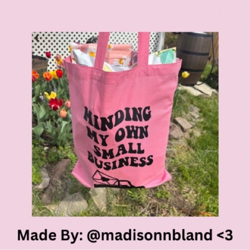 Custom Handcrafted Tote Bags - Available in White, Pink, Brown, and Black - Picture 9 of 11